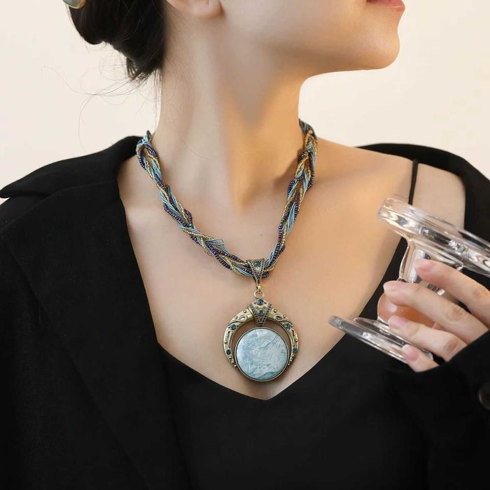 Етнічні намиста з розкішними підвісками, стиль бохо, чокер кольє 1 шт.