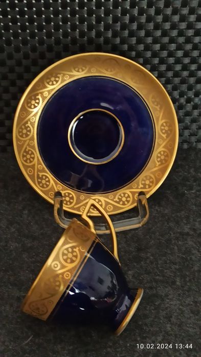 Porcelana Waldershof Rosenthal DUO 150 ml Złocona Jubilerska  22 K Au