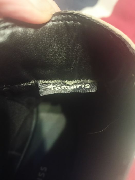 Beżowe skórzane botki Tamaris w r. 38