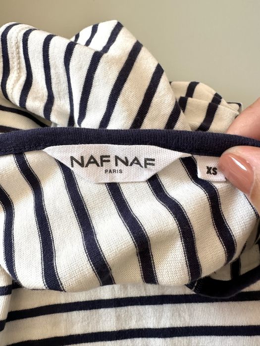 blusa top tshirt azul riscas Naf Naf 34 XS