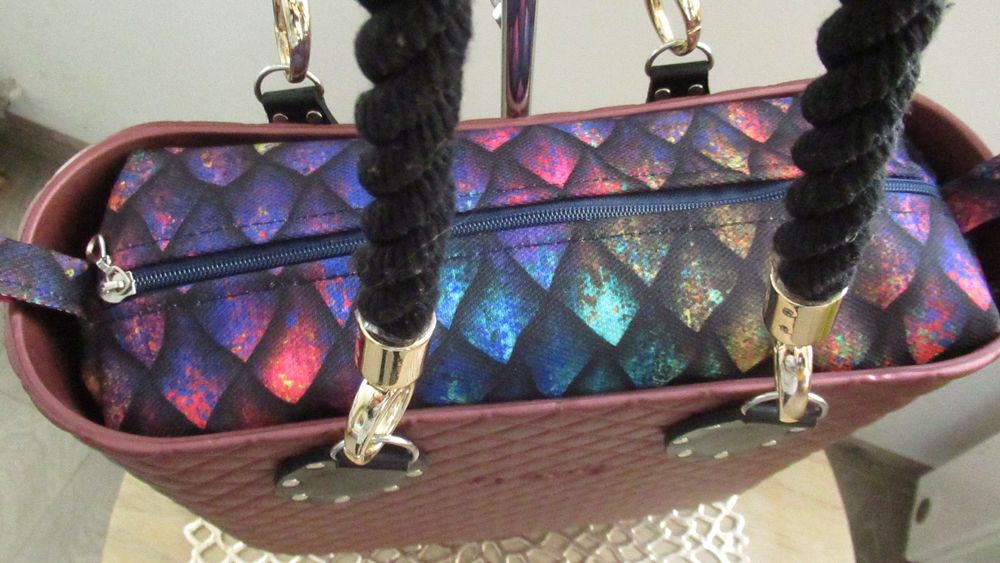 Promocja Organizer do Obag Mini łuska kolor suwak srebrny łezka