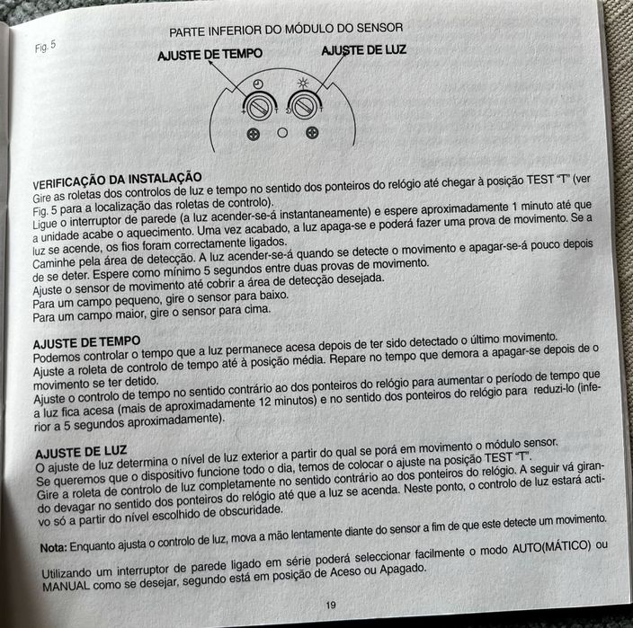 Sensor de movimento candeeiro 2 lampadas