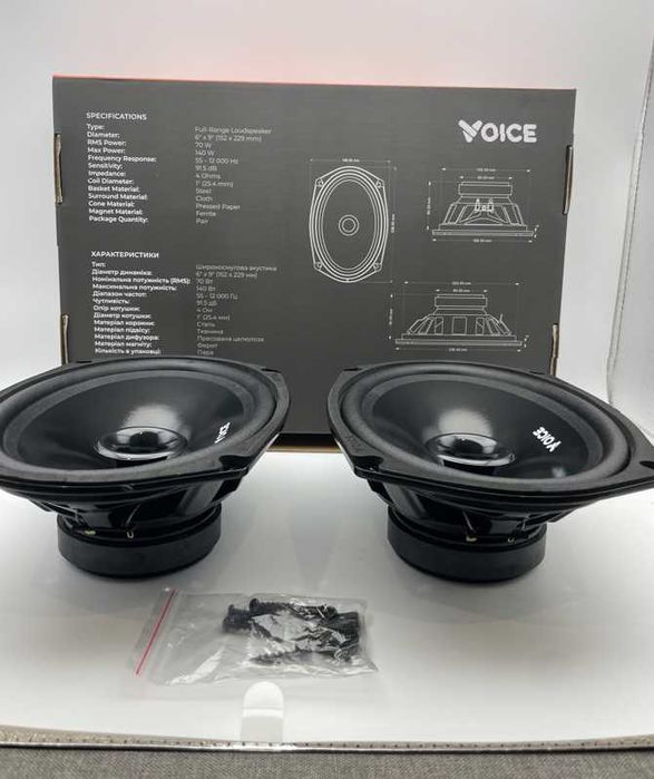 Авто динаміки в задню полку овали 6х9