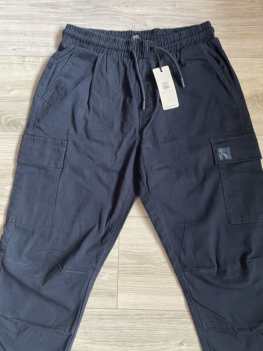 Spodnie bojówki granatowe męskie