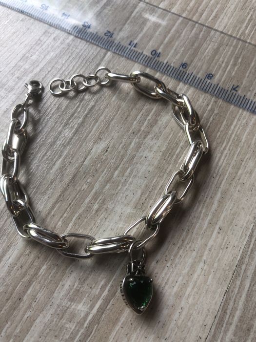 Bransoletka szmaragdowe serce 925