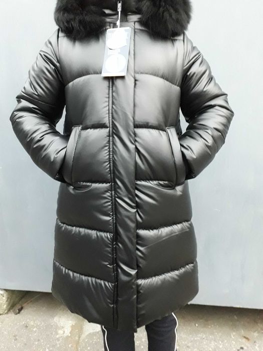 Хит продаж, пуховик с натуральной опушкой, 122-158 см