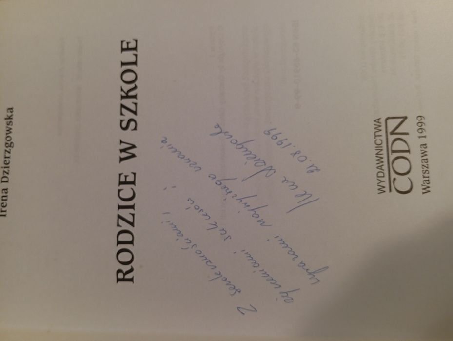 Irena Dzierzgowska - Rodzice w szkole - Książka z autografem