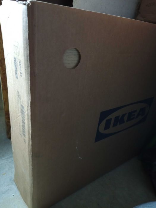 Mesa cabeceira c/2 gavetas, chapa de carvalho - NOVO