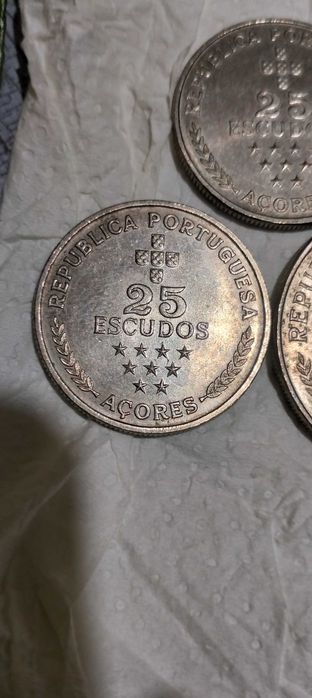 Moedas Acores 100 escudos e 25