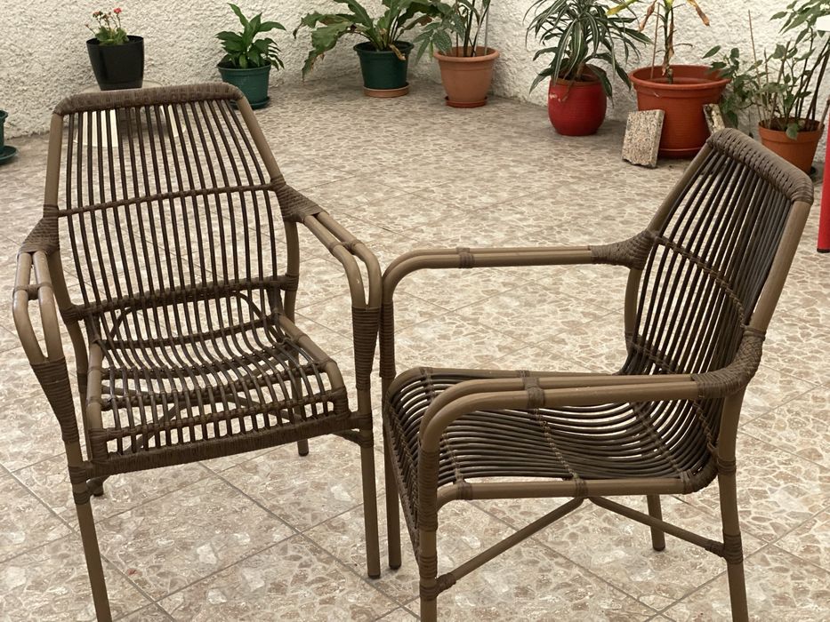 Conjunto cadeiras de vime