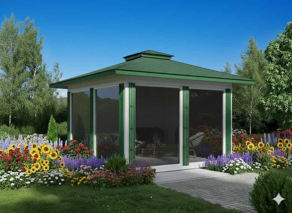 SZKLANA ALTANA 4x4 altana 4x3 domek 3x3 biuro 4x4 altanka 5x5 MDN10B