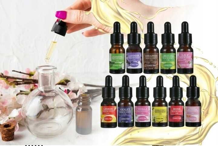 12x ZESTAW OLEJKÓW ETERYCZNYCH Zapachowych 100% Naturalne 12 Sztuk