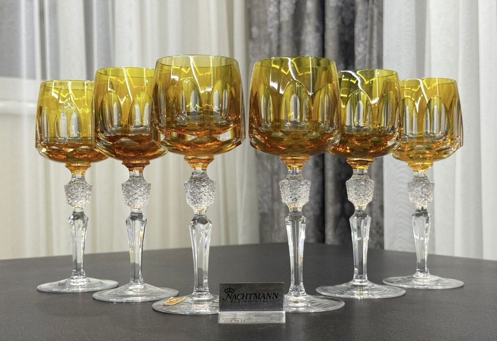 Хрустальные фужеры для вина Nachtmann серия Antika GDR Германия
