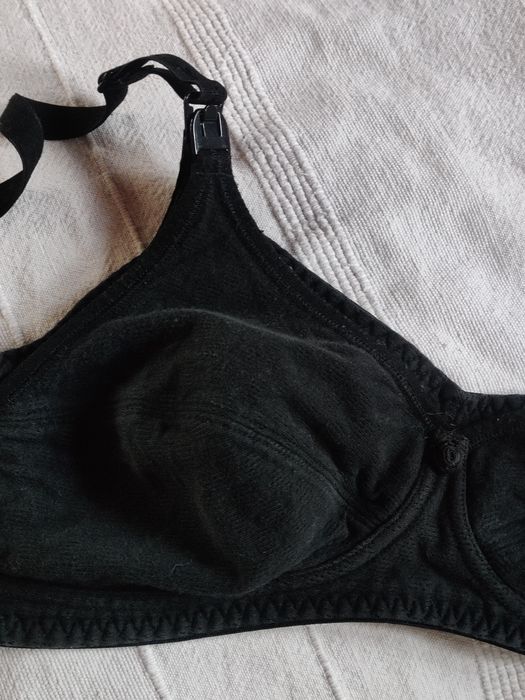 3 czarne biustonosze do karmienia 80B/85B bawełna