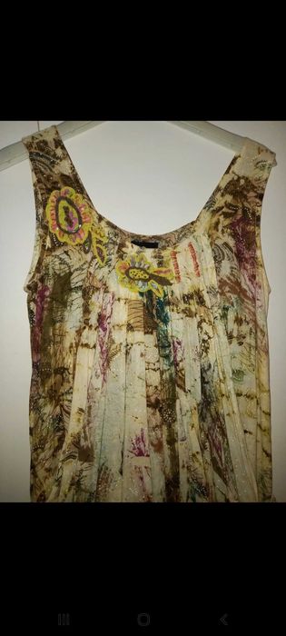 Vestido original, fundo embaulado, forro e tipo bolsos/lado-S - Natura