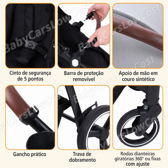**Carrinho Bebé GÉMEOS * NOVOS * Trio Completo * 3 Cores Disponiveis  * OPORTUNIDADE **