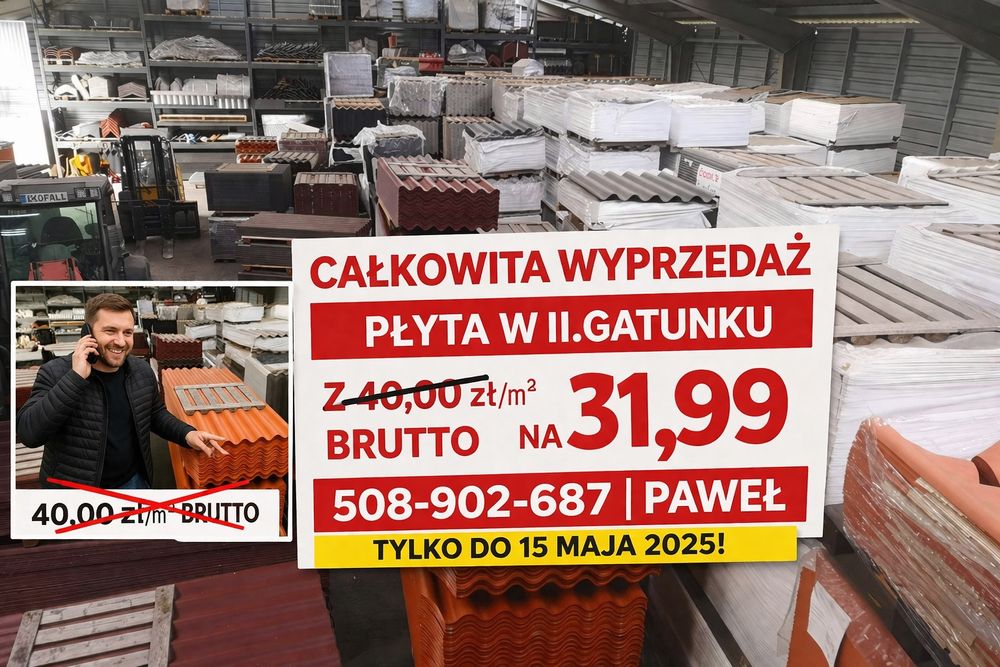 PŁYTA EKOFALA Pokrycie Dachowe na Fermy, Hale /żadna Blacha i Eurofala