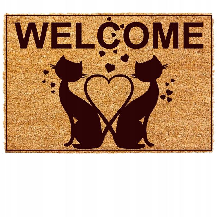 Wycieraczka pod drzwi gruba 60x90cm mata do butów KOTY DWA