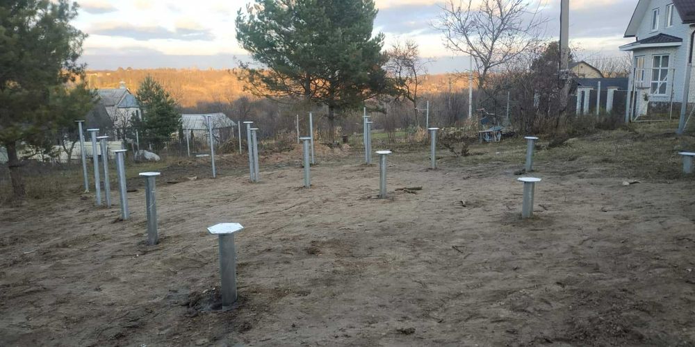 Гвинтові палі + встановлення геошурупів