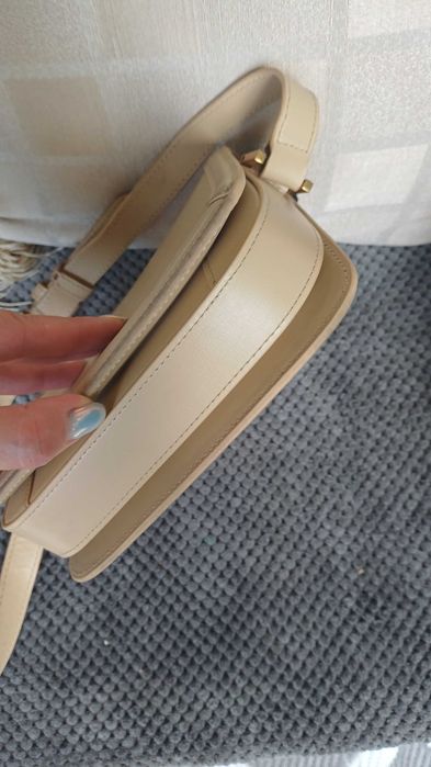 Beżowa skórzana torebka Saint Laurent YSL Solferino Small Satchel