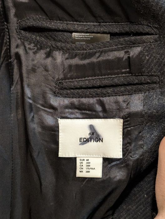 Мужское пальто H&M S/M приталенное, тёплое (61% шерсть)