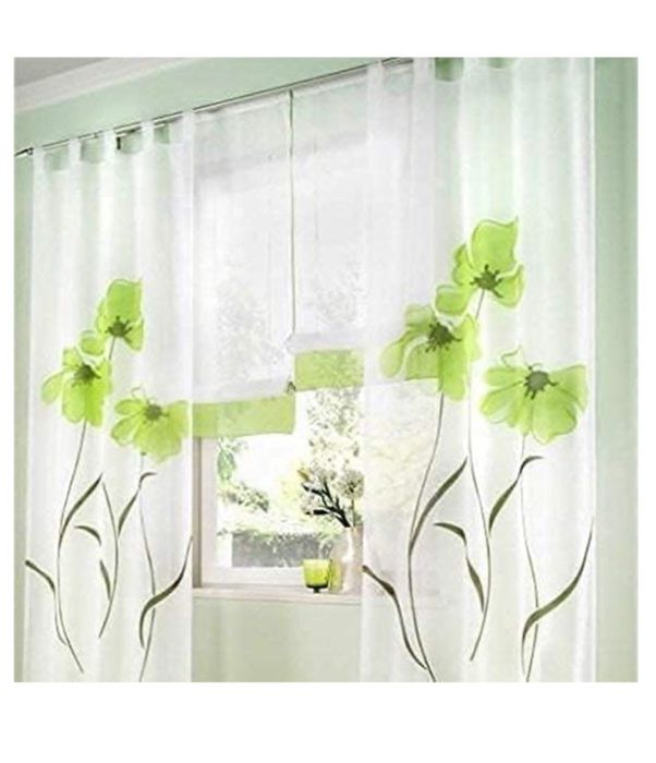 Vendo cortinado verde e branco
