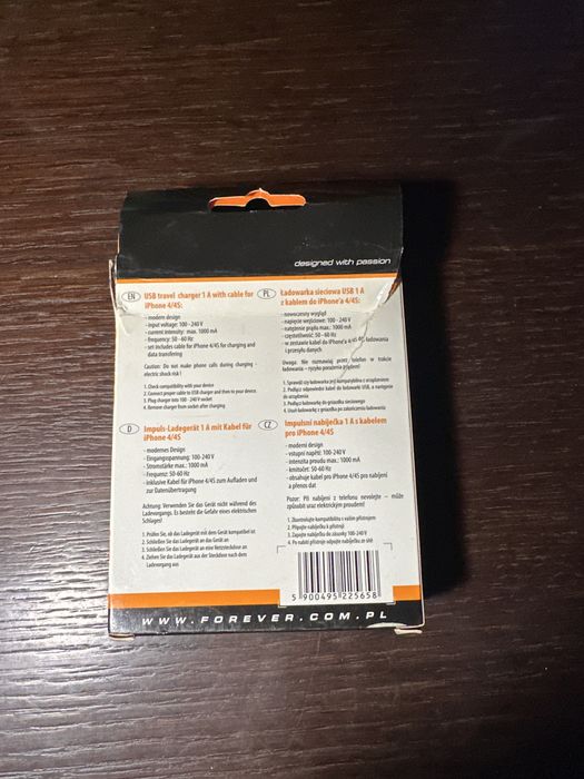 Ładowarka usb z kablem do iphone 4/4S