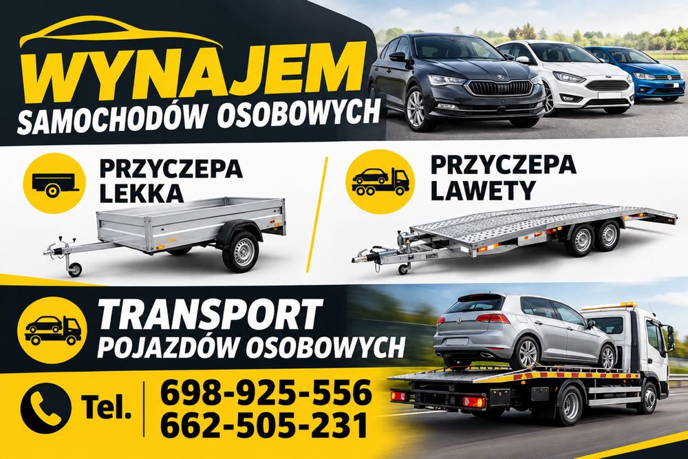 Wynajem samochodów osobowych, przyczep
