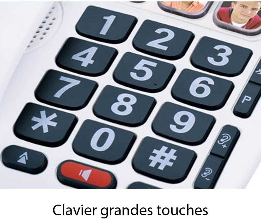 Alcatel T Max 10 Telefon Przewodowy dla Seniorów, Biały