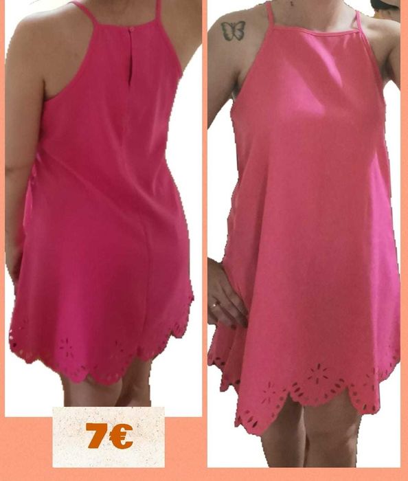 vestido de verão - rosa - novo - tamanho M