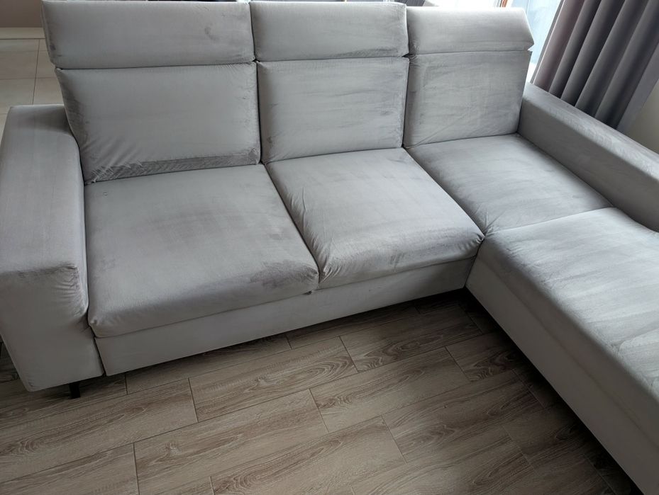 Narożnik szary z funkcją spania