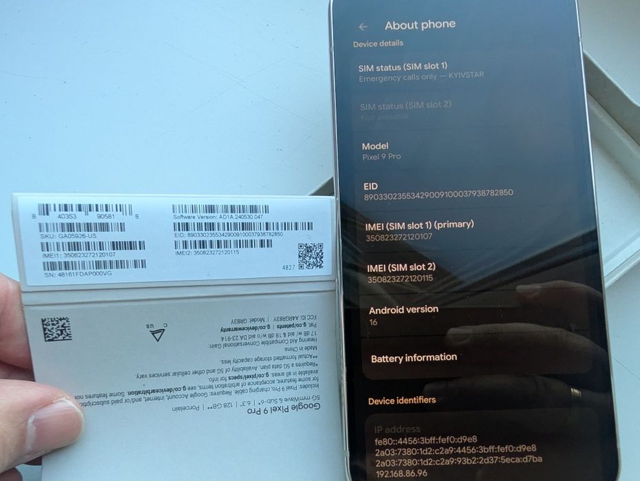 Google pixel 9 Pro 128  soft