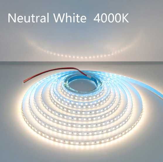 Светодиодная лента 12в SMD2835 5 метров нейтральный белый 120д/м