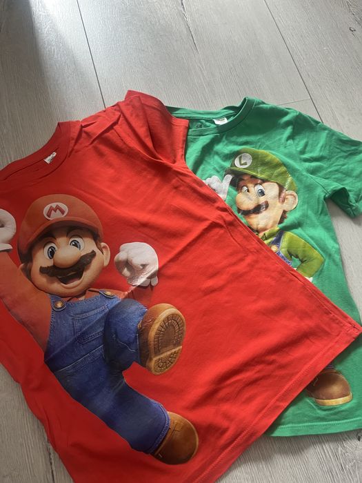 H&m Mario Bros zestaw 3 koszulek 122/128