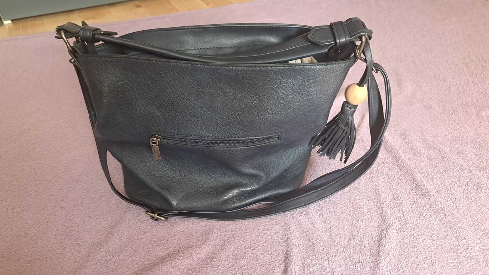 Torba na ramię shopper granatowa