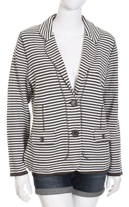 GERRY WEBER rozpinany sweter damski w brązowe paski blezer r. 42