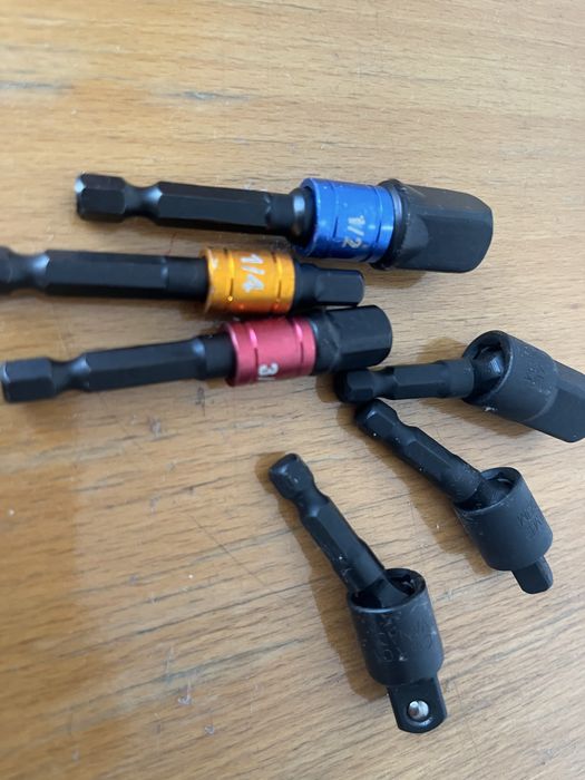 Набор 6шт наконечник гайковерта шуруповерта ударный 1/4 1/4 3/8 1/2