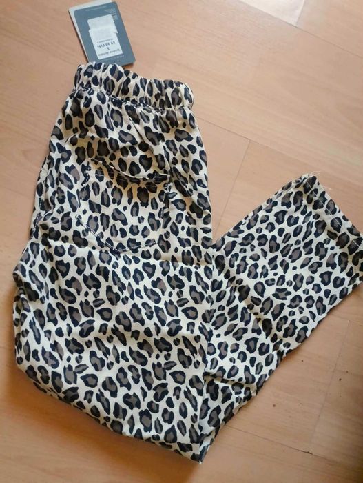 nowe spodnie panterka/cętki*SZACHOWNICA*36/38 S/M