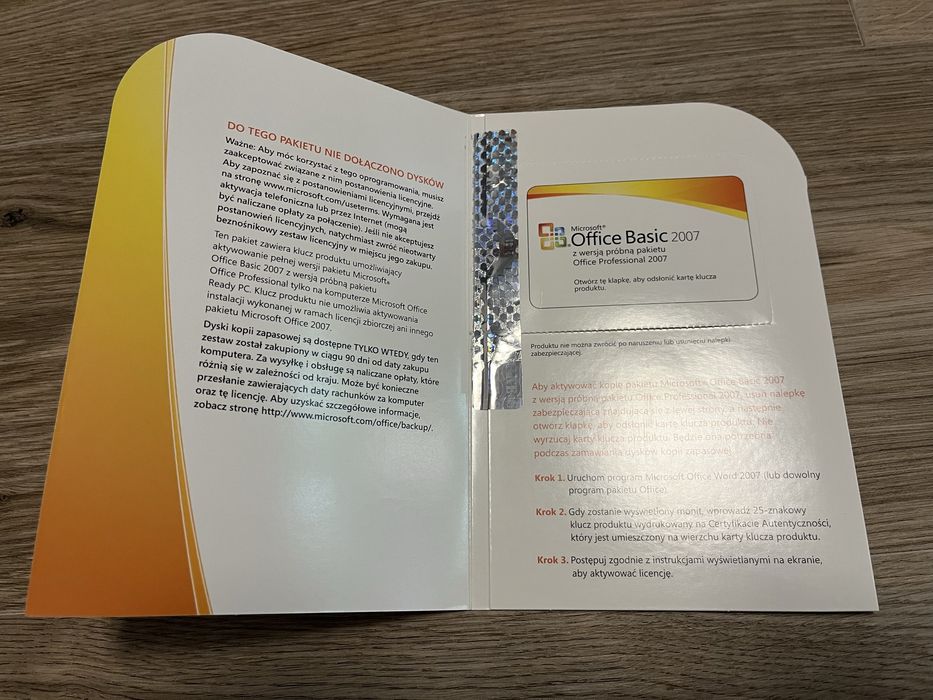 Microsoft Office Basic 2007 komplet licencyjny