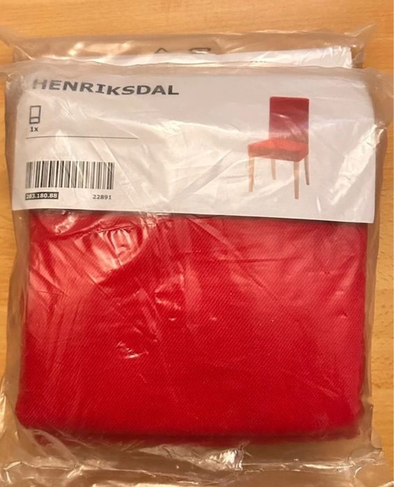 Ikea Henriksdal 4x  pokrycie krzesla czerwony