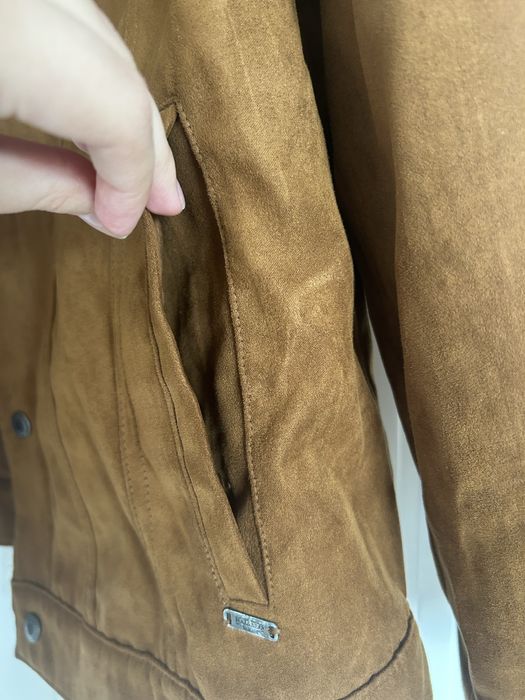 Жакет куртка чоловіча замшева коричнева pull bear 42 L/M