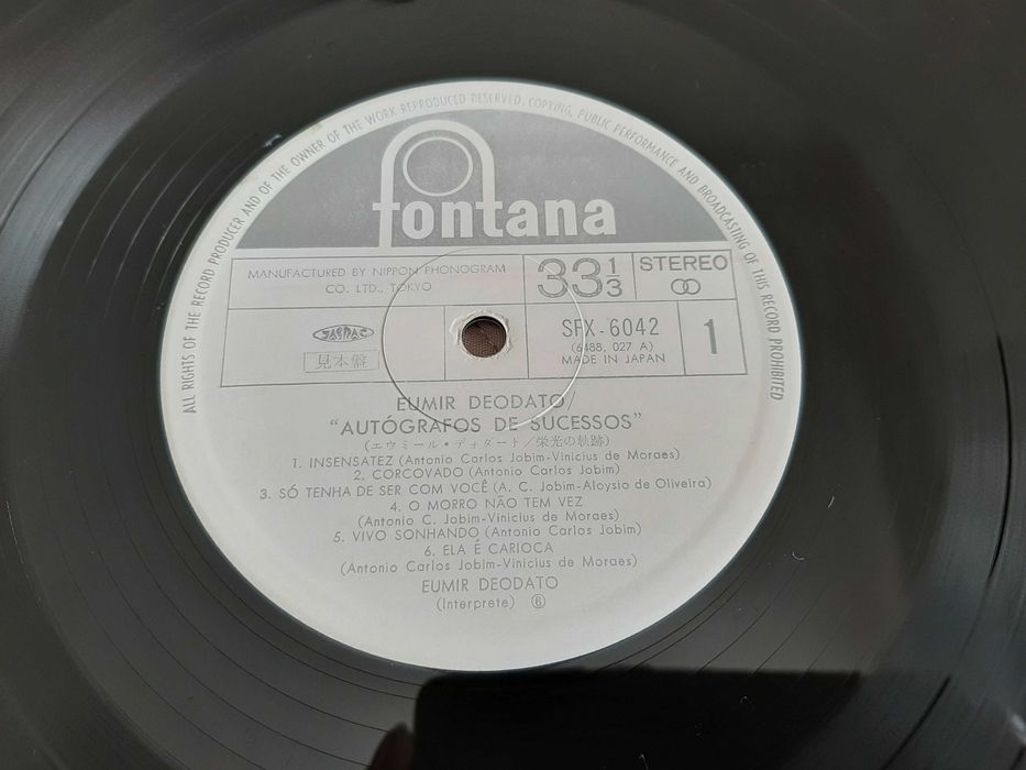 Eumir Deodato - Autógrafos de Sucessos - Japão - Vinil LP
