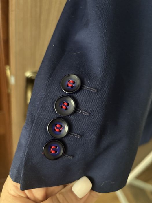 Granatowy Garnitur meski