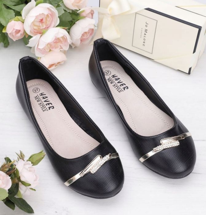 Czarne buty Baleriny damskie rozmiar 38