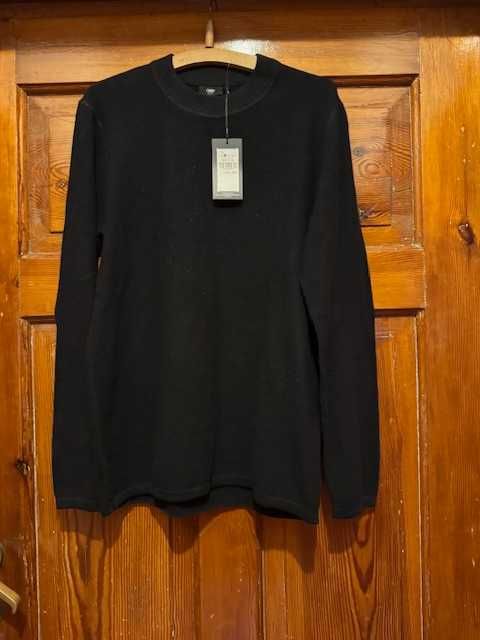 Sweter męski L Carry z bawełny nowy z metką czarny klasyczny model