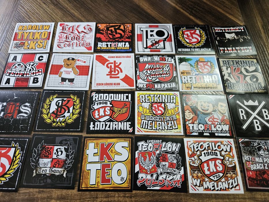 Vlepki ŁKS Łódź 48sztuk osiedla! każda inna  +10 sztuk gratis