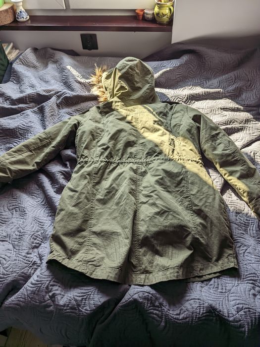 ASOS kurtka parka z podpinką M khaki zielona oliwkowa