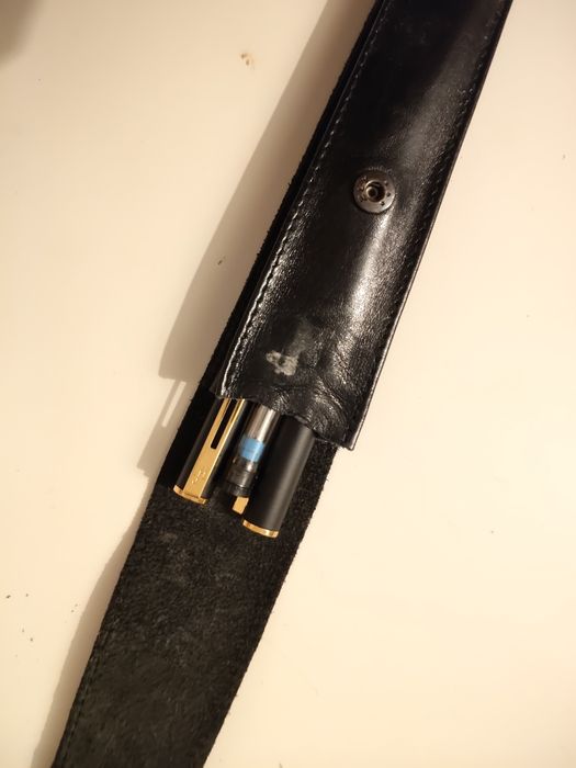 Set Canetas Waterman Vintage Preto Mate e Dourado – Caneta + Lapiseira + Estojo Pele