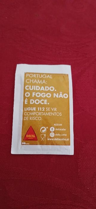 Pacote de açúcar Delta Portugal chama