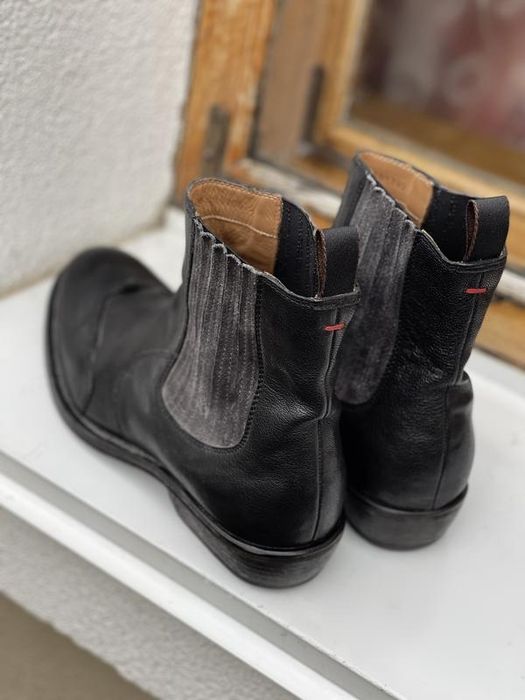 Кожаные мужские черные ботинки челси hugo boss